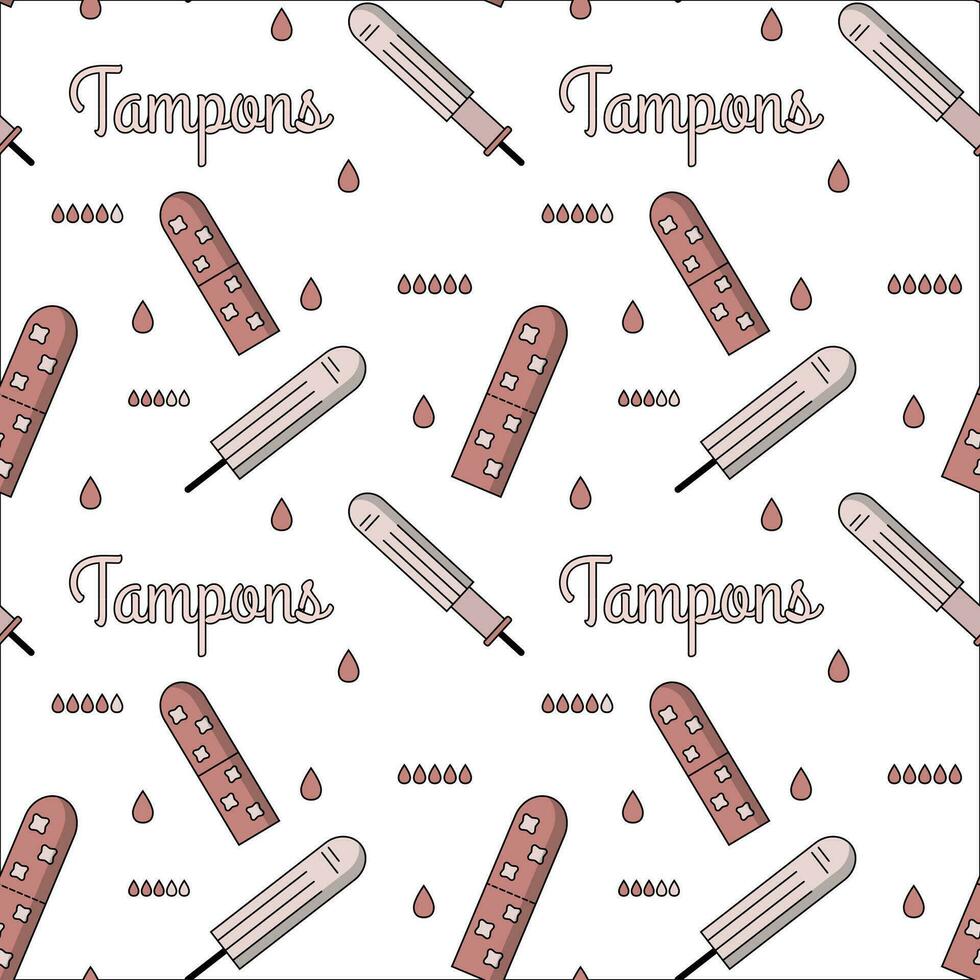 Women's menstruation and pads seamless pattern vector