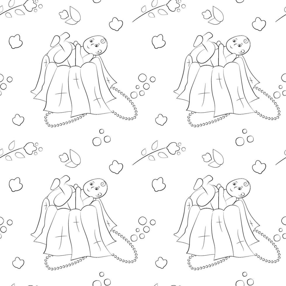 Vector seamless pattern on the religious theme of christening