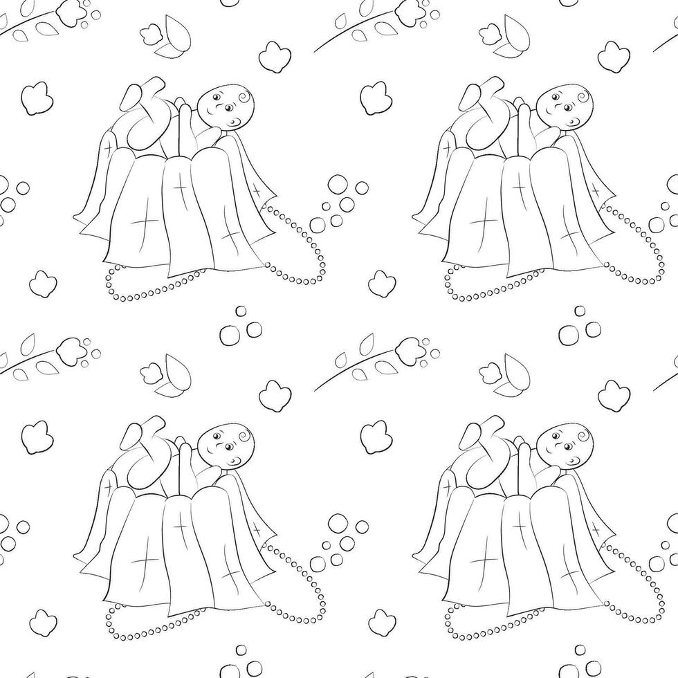 Vector seamless pattern on the religious theme of christening