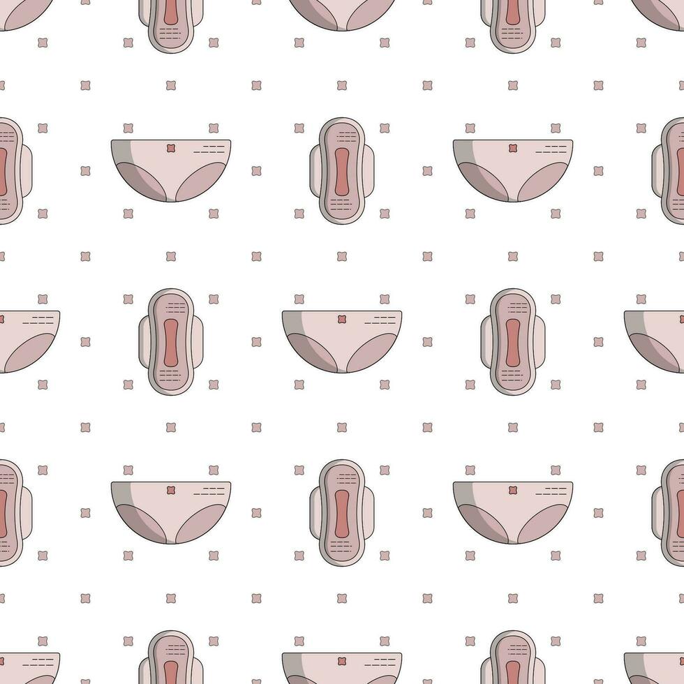 Women's menstruation and pads seamless pattern vector