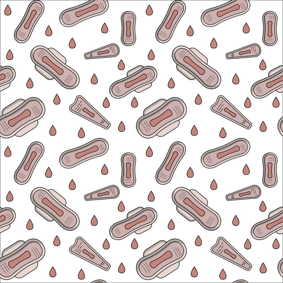Women's menstruation and pads seamless pattern vector
