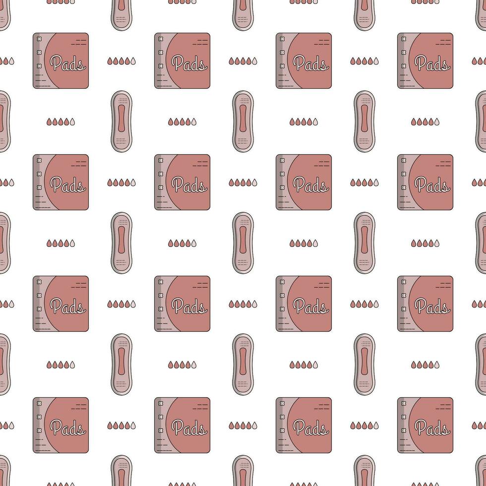 Women's menstruation and pads seamless pattern vector