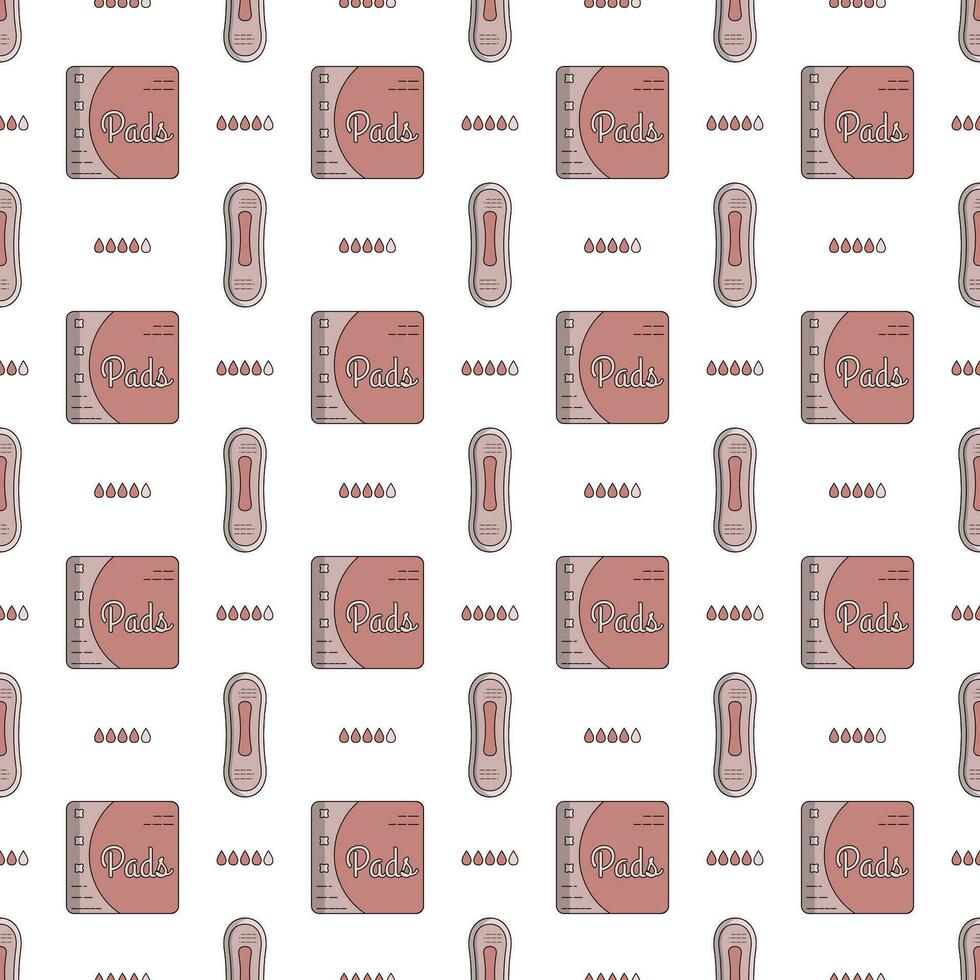 Women's menstruation and pads seamless pattern vector