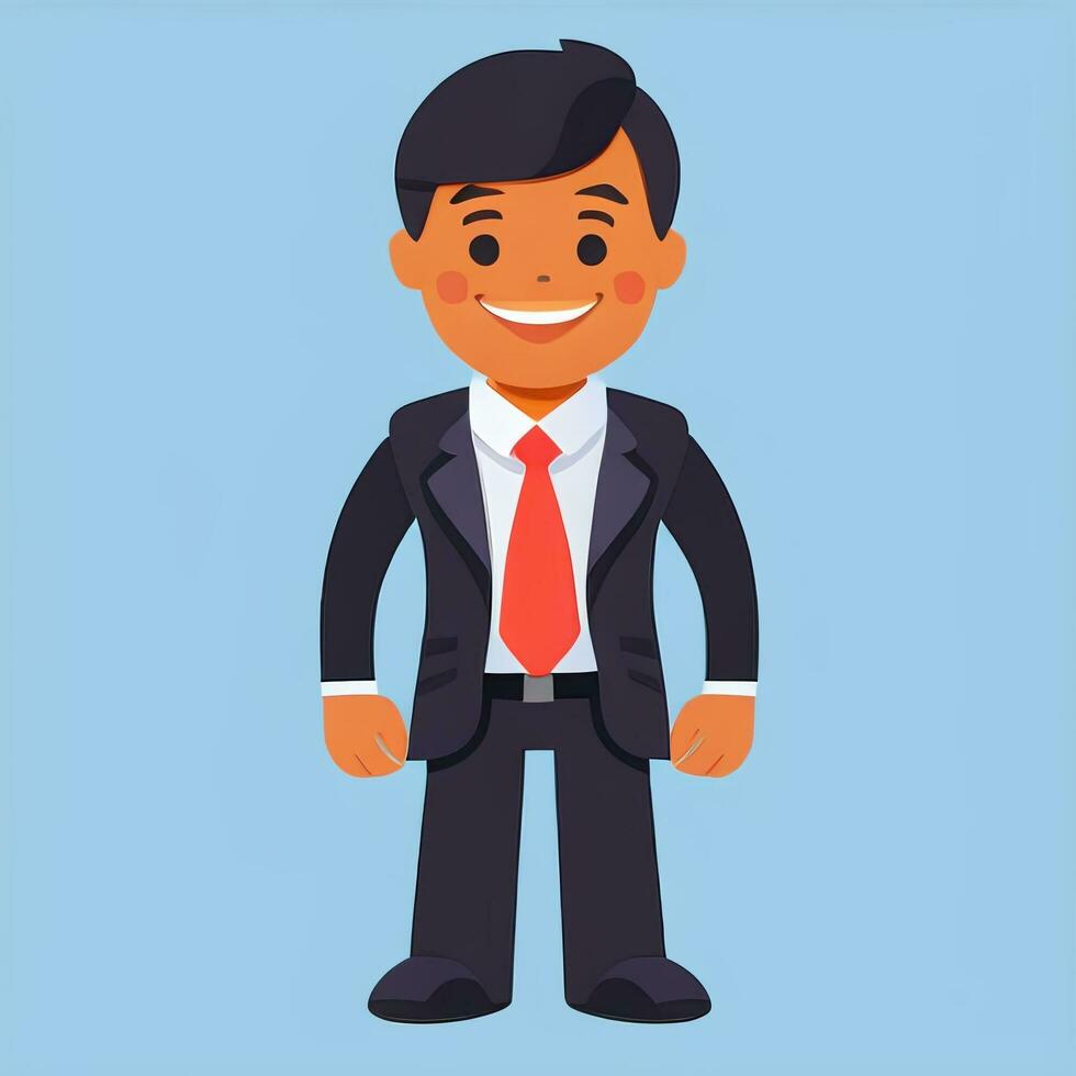 AI generated Businessman Man In Suit Entrepreneur Logo Avatar Clip Art Icon Sticker Decoration Simple Background photo