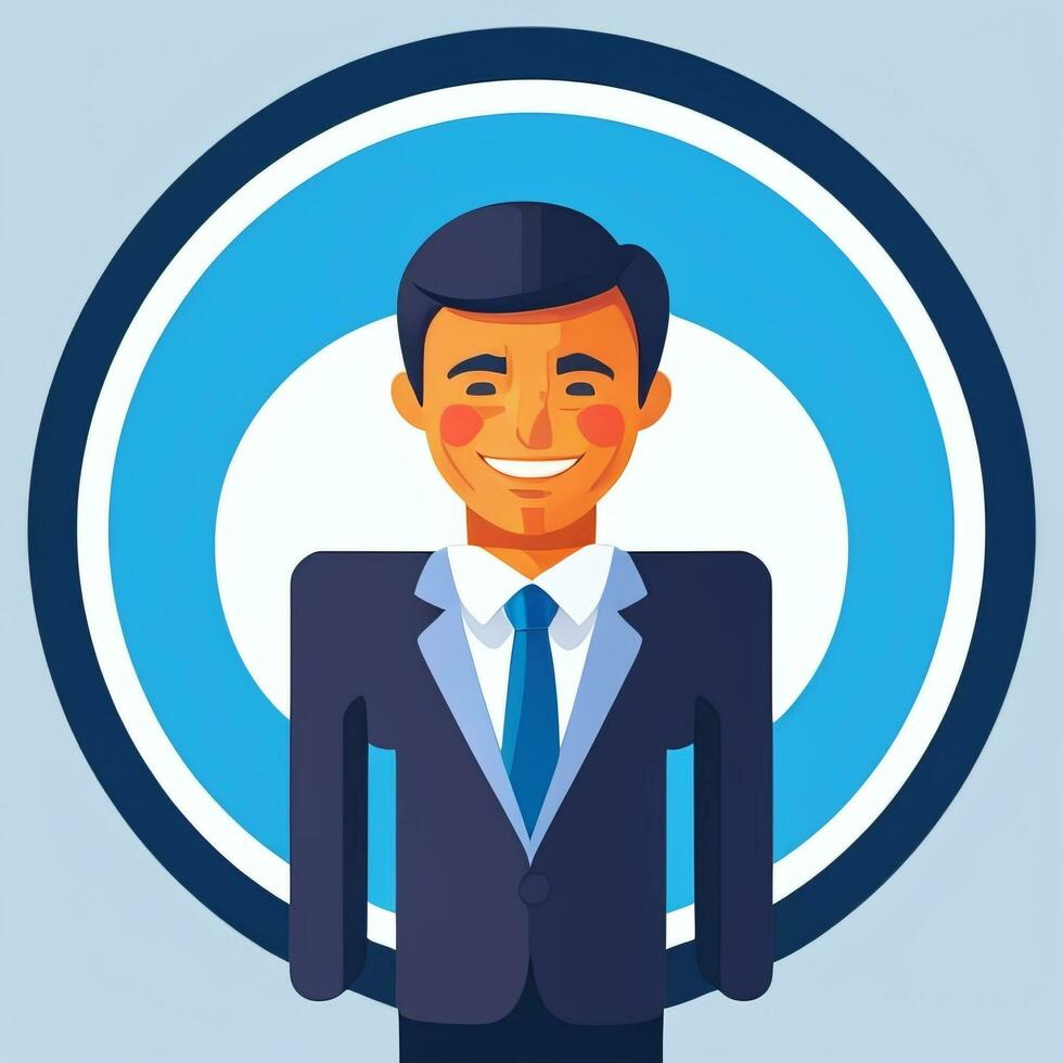 AI generated Businessman Man In Suit Entrepreneur Logo Avatar Clip Art Icon Sticker Decoration Simple Background photo