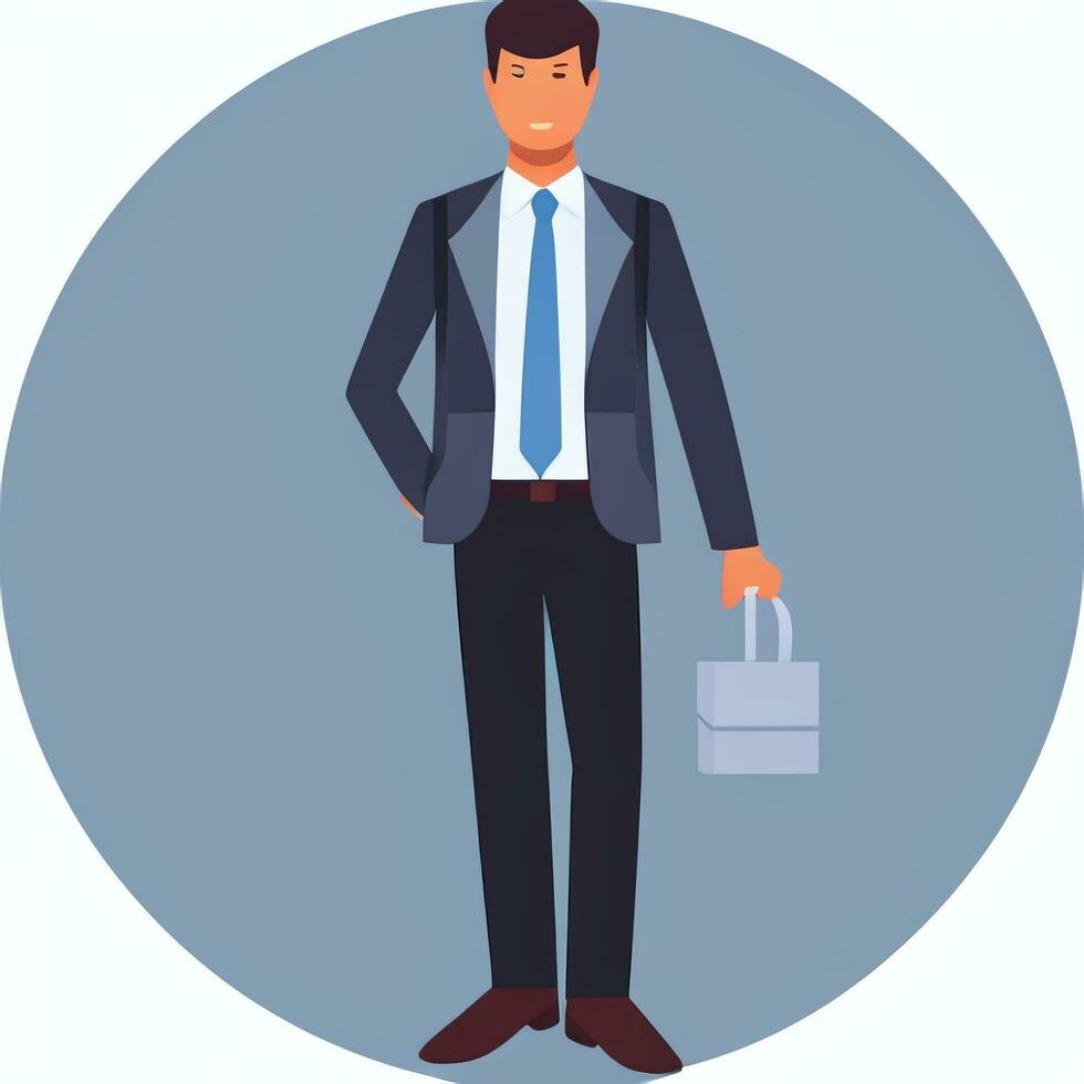 AI generated Businessman Man In Suit Entrepreneur Logo Avatar Clip Art Icon Sticker Decoration Simple Background photo