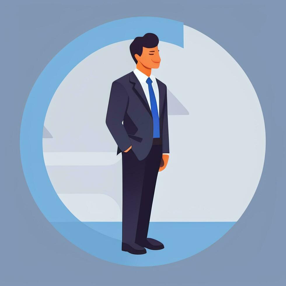 AI generated Businessman Man In Suit Entrepreneur Logo Avatar Clip Art Icon Sticker Decoration Simple Background photo