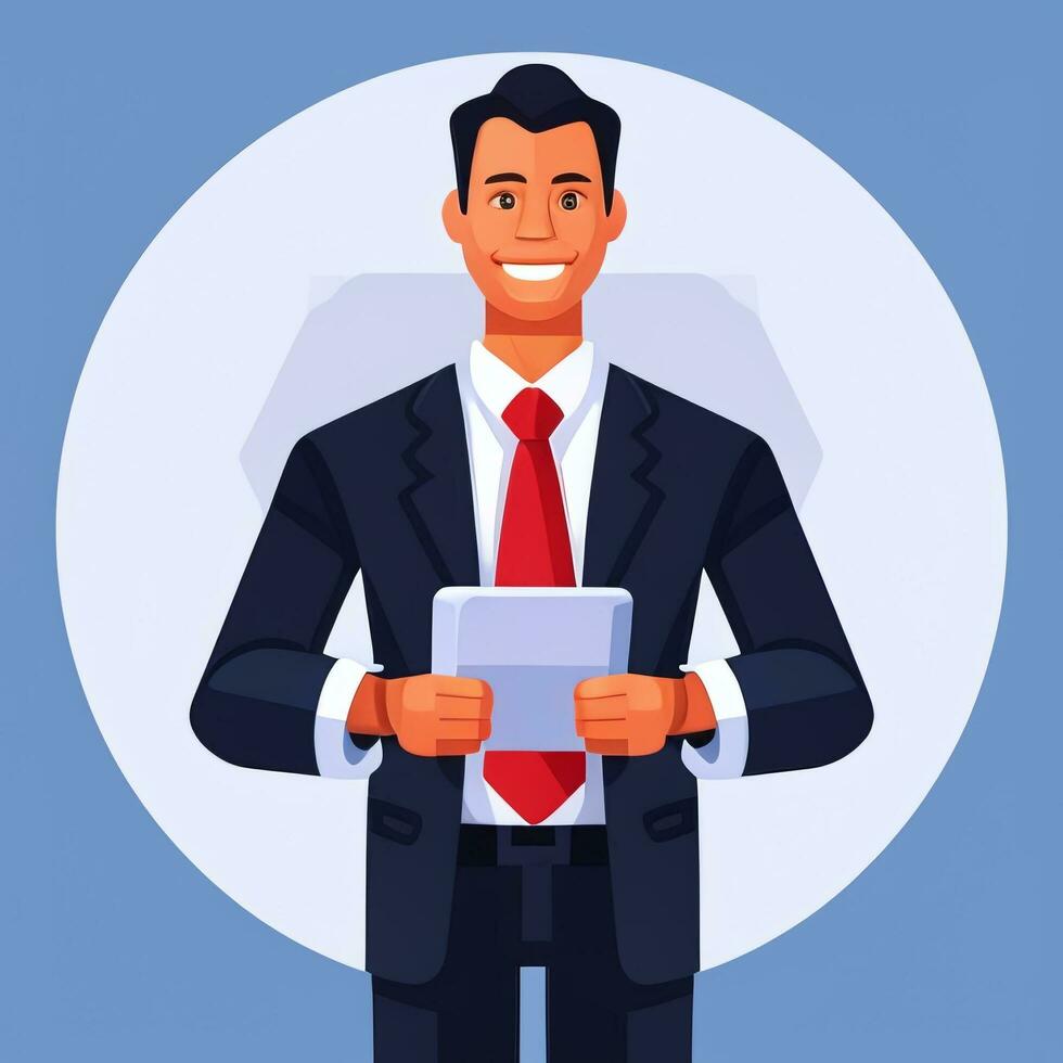 AI generated Businessman Man In Suit Entrepreneur Logo Avatar Clip Art Icon Sticker Decoration Simple Background photo