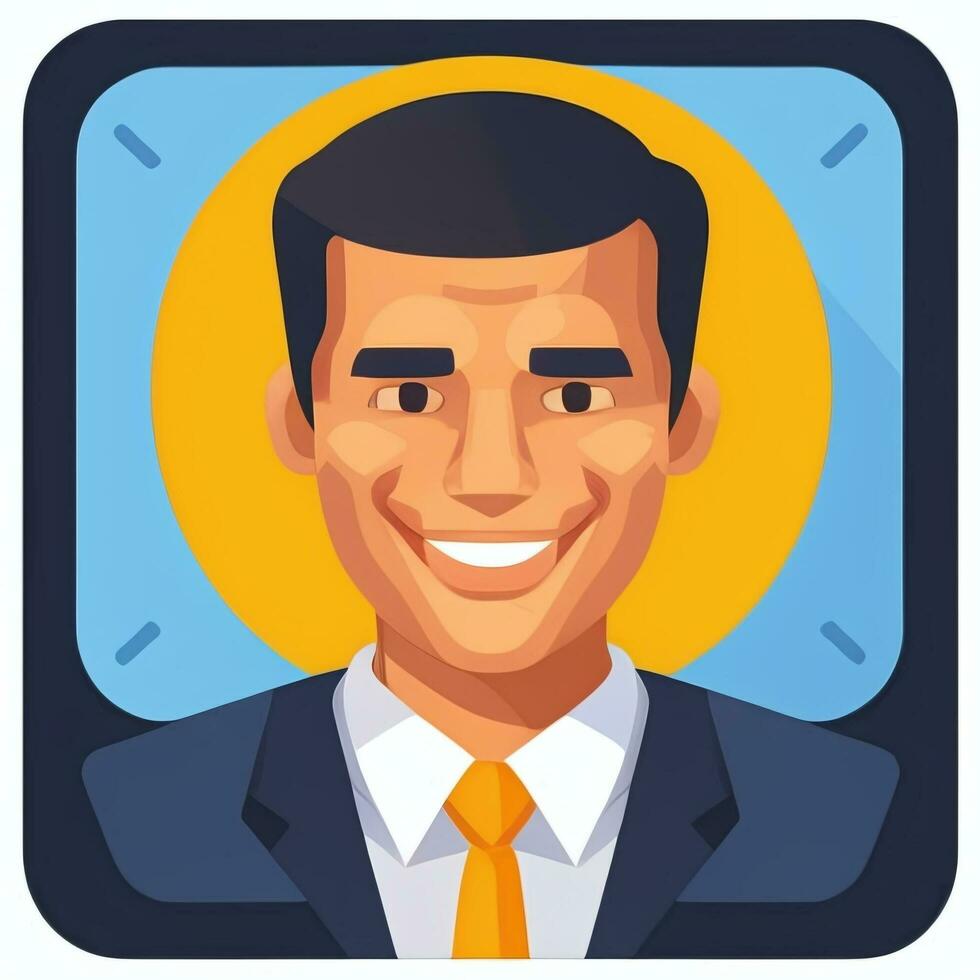 ai generado empresario hombre en traje empresario logo avatar acortar Arte icono pegatina decoración sencillo antecedentes foto