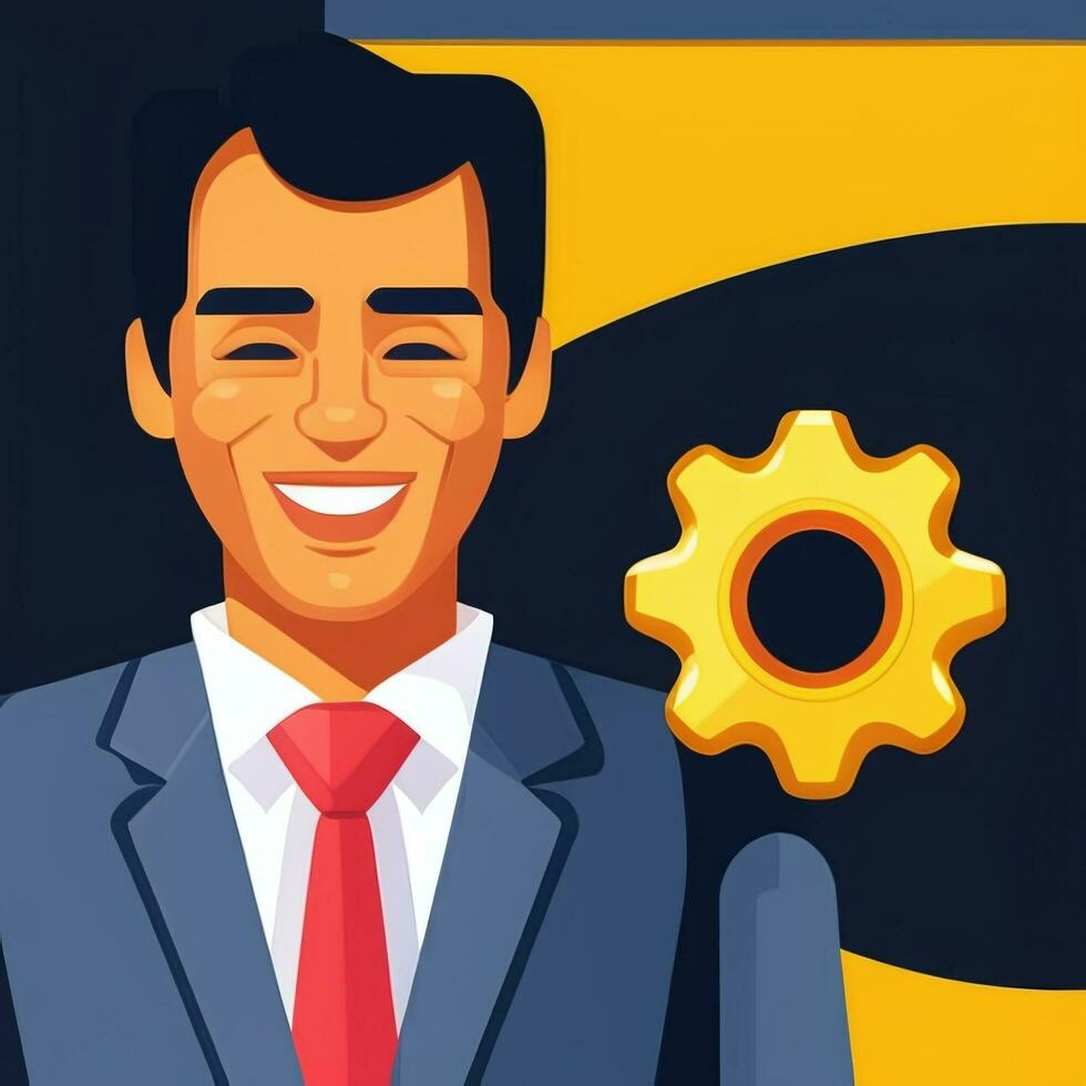 AI generated Businessman Man In Suit Entrepreneur Logo Avatar Clip Art Icon Sticker Decoration Simple Background photo