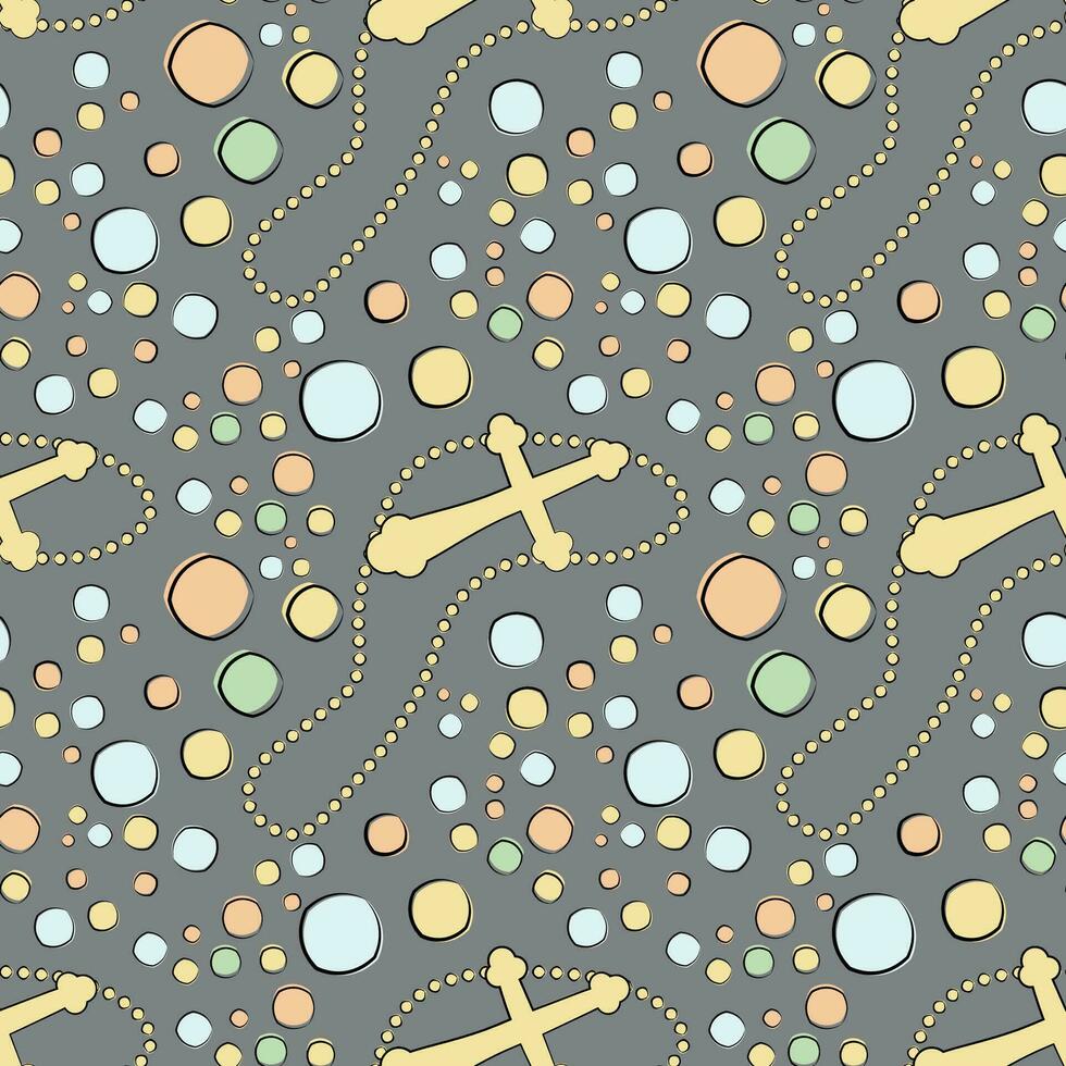 Vector seamless pattern on the religious theme of christening