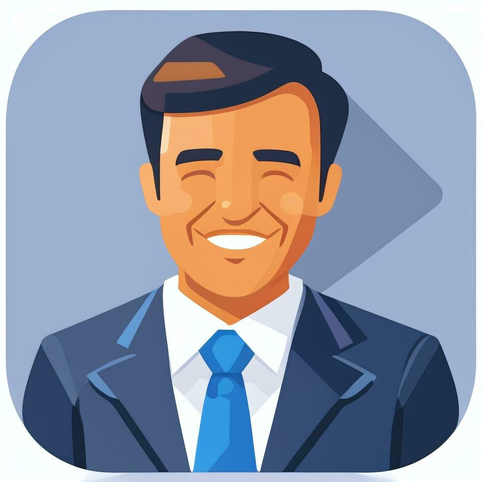 AI generated Businessman Man In Suit Entrepreneur Logo Avatar Clip Art Icon Sticker Decoration Simple Background photo