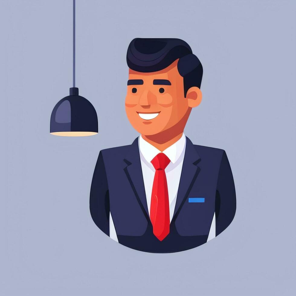 AI generated Businessman Man In Suit Entrepreneur Logo Avatar Clip Art Icon Sticker Decoration Simple Background photo