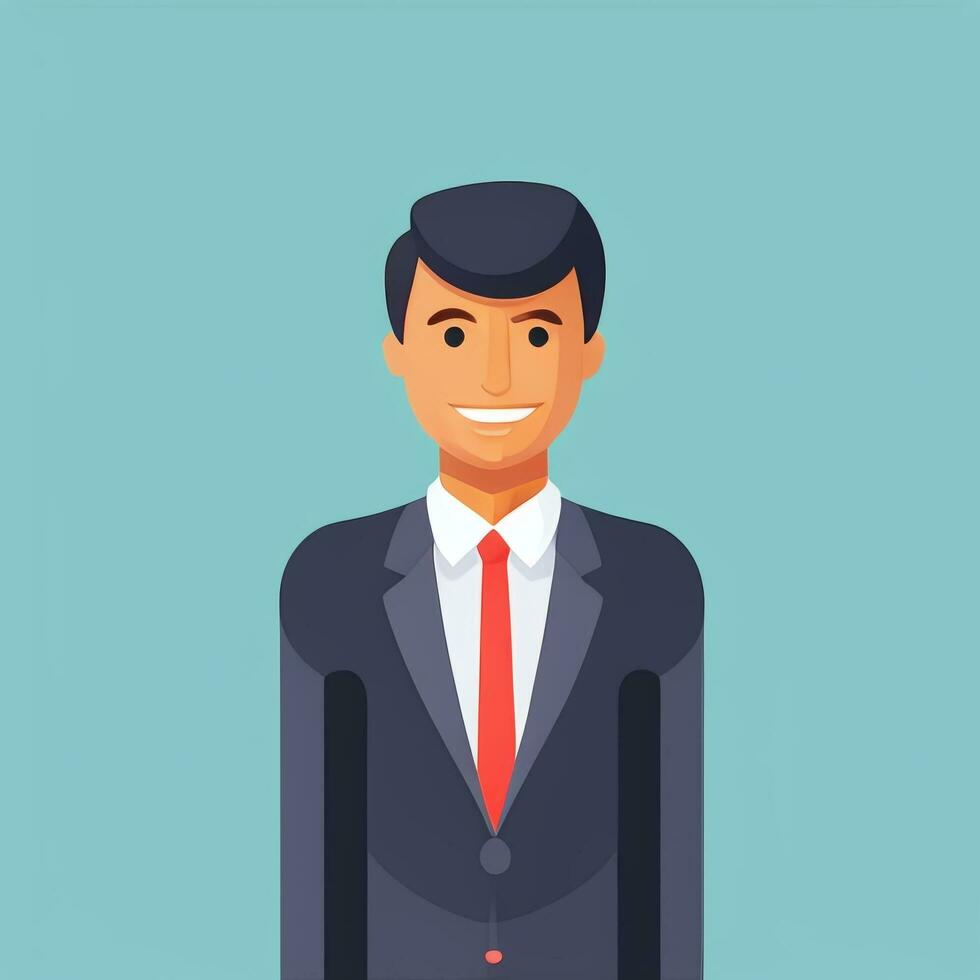 AI generated Businessman Man In Suit Entrepreneur Logo Avatar Clip Art Icon Sticker Decoration Simple Background photo