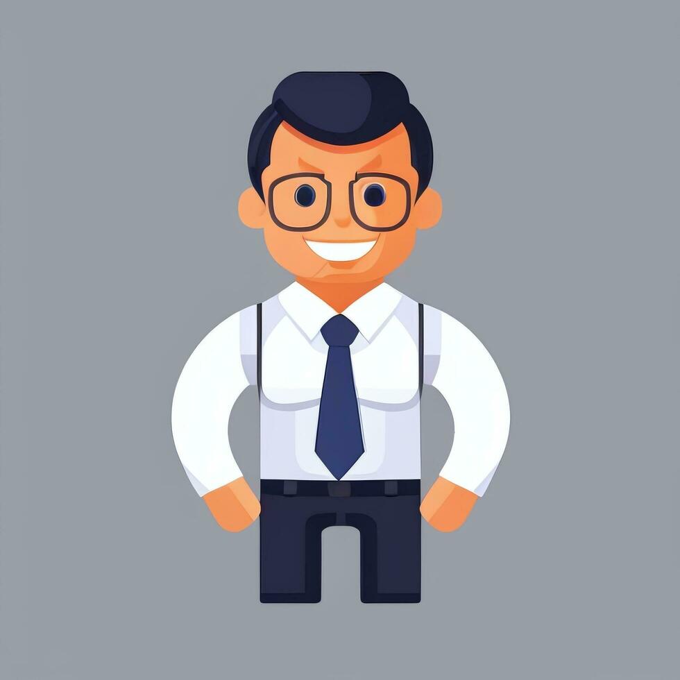 AI generated Businessman Man In Suit Entrepreneur Logo Avatar Clip Art Icon Sticker Decoration Simple Background photo