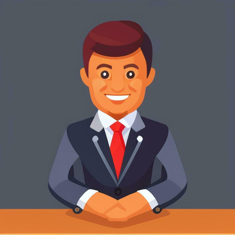 AI generated Businessman Man In Suit Entrepreneur Logo Avatar Clip Art Icon Sticker Decoration Simple Background photo