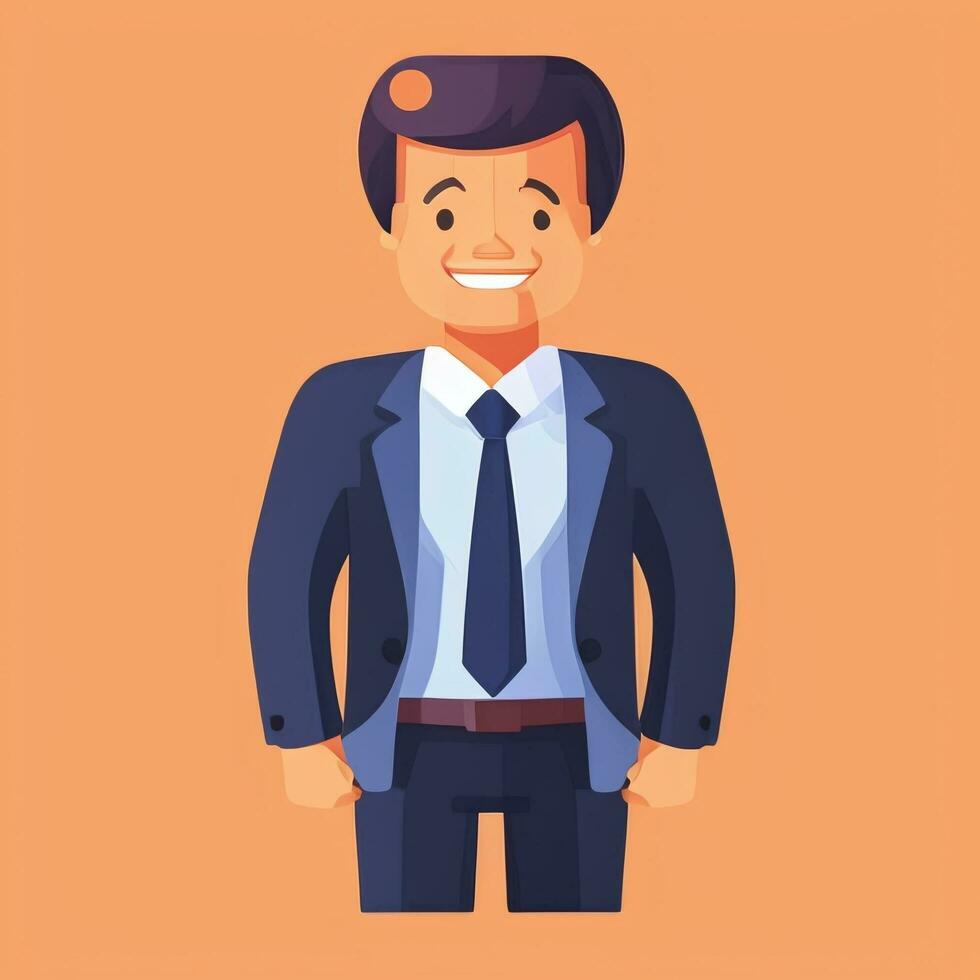 AI generated Businessman Man In Suit Entrepreneur Logo Avatar Clip Art Icon Sticker Decoration Simple Background photo