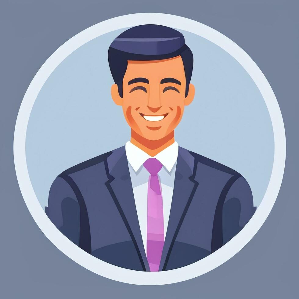 AI generated Businessman Man In Suit Entrepreneur Logo Avatar Clip Art Icon Sticker Decoration Simple Background photo