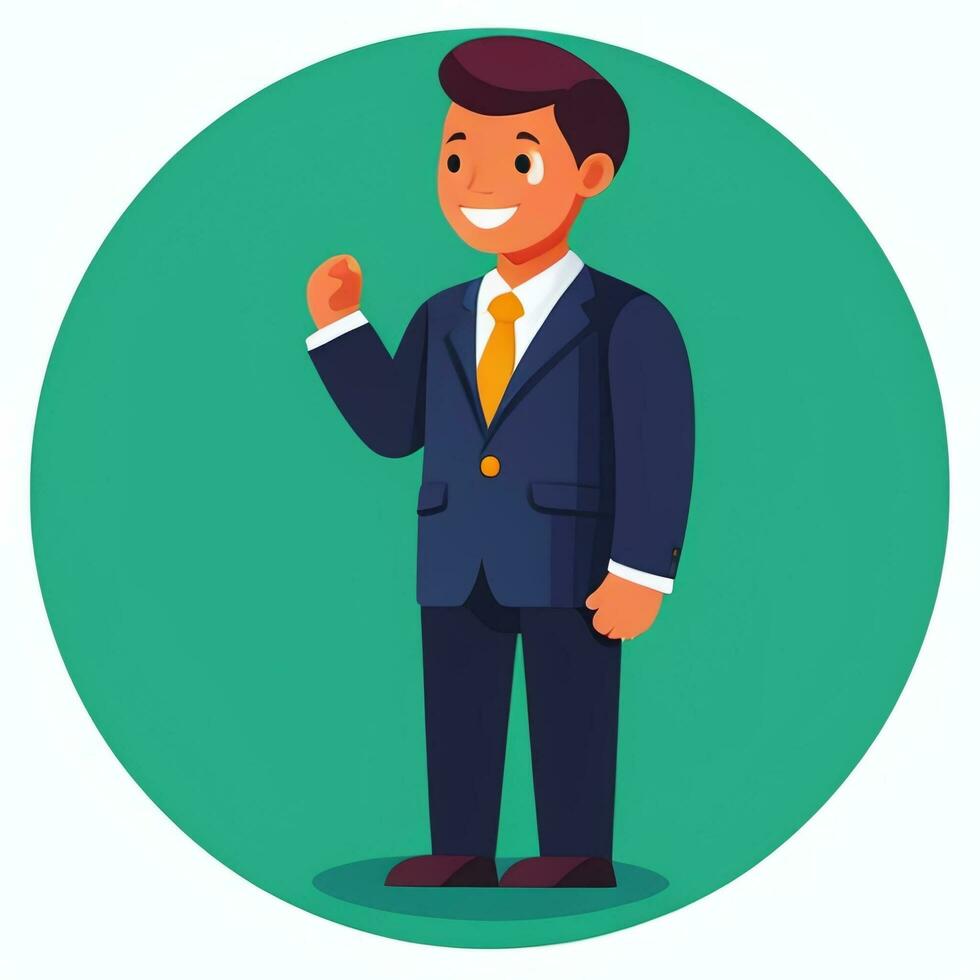 AI generated Businessman Man In Suit Entrepreneur Logo Avatar Clip Art Icon Sticker Decoration Simple Background photo