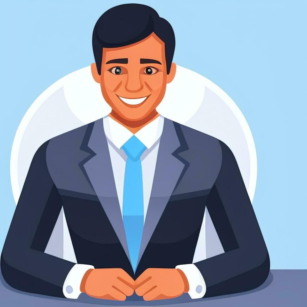 AI generated Businessman Man In Suit Entrepreneur Logo Avatar Clip Art Icon Sticker Decoration Simple Background photo