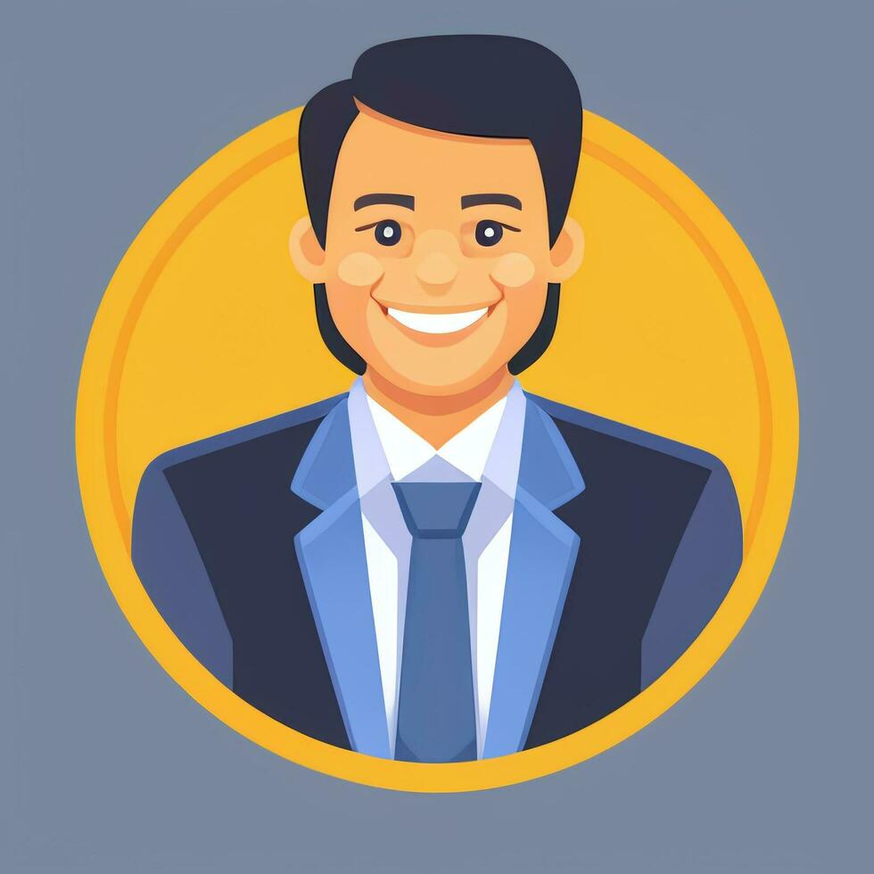 AI generated Businessman Man In Suit Entrepreneur Logo Avatar Clip Art Icon Sticker Decoration Simple Background photo