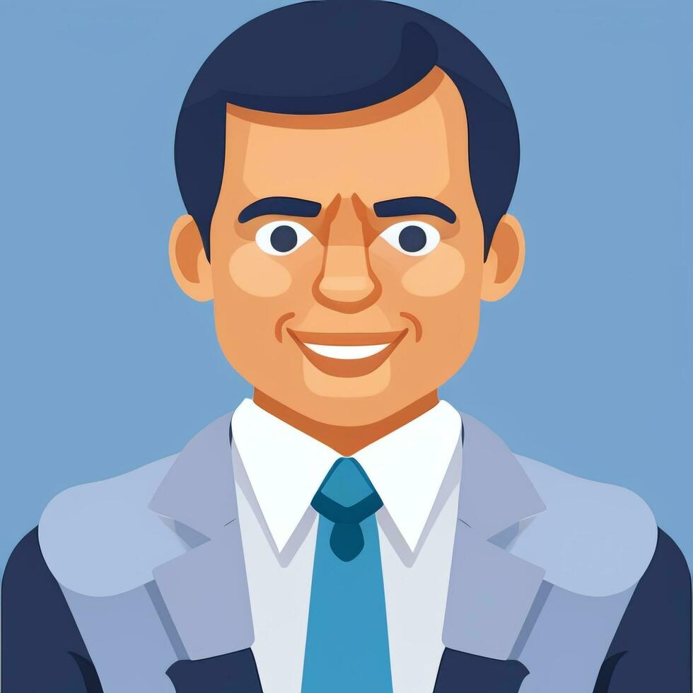 ai generado empresario hombre en traje empresario logo avatar acortar Arte icono pegatina decoración sencillo antecedentes foto