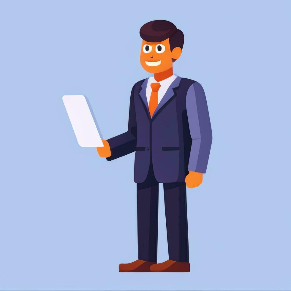 AI generated Businessman Man In Suit Entrepreneur Logo Avatar Clip Art Icon Sticker Decoration Simple Background photo