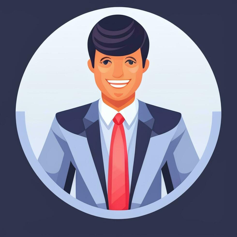 AI generated Businessman Man In Suit Entrepreneur Logo Avatar Clip Art Icon Sticker Decoration Simple Background photo