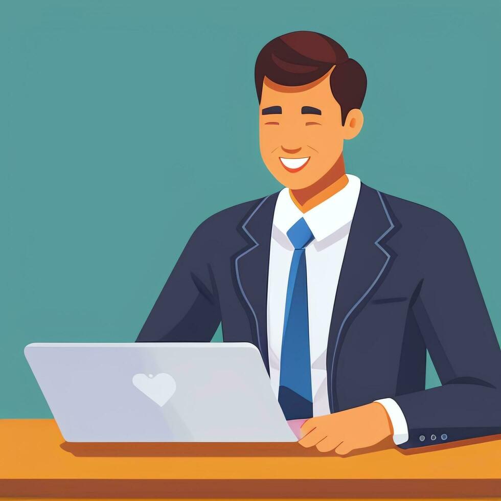 AI generated Businessman Man In Suit Entrepreneur Logo Avatar Clip Art Icon Sticker Decoration Simple Background photo