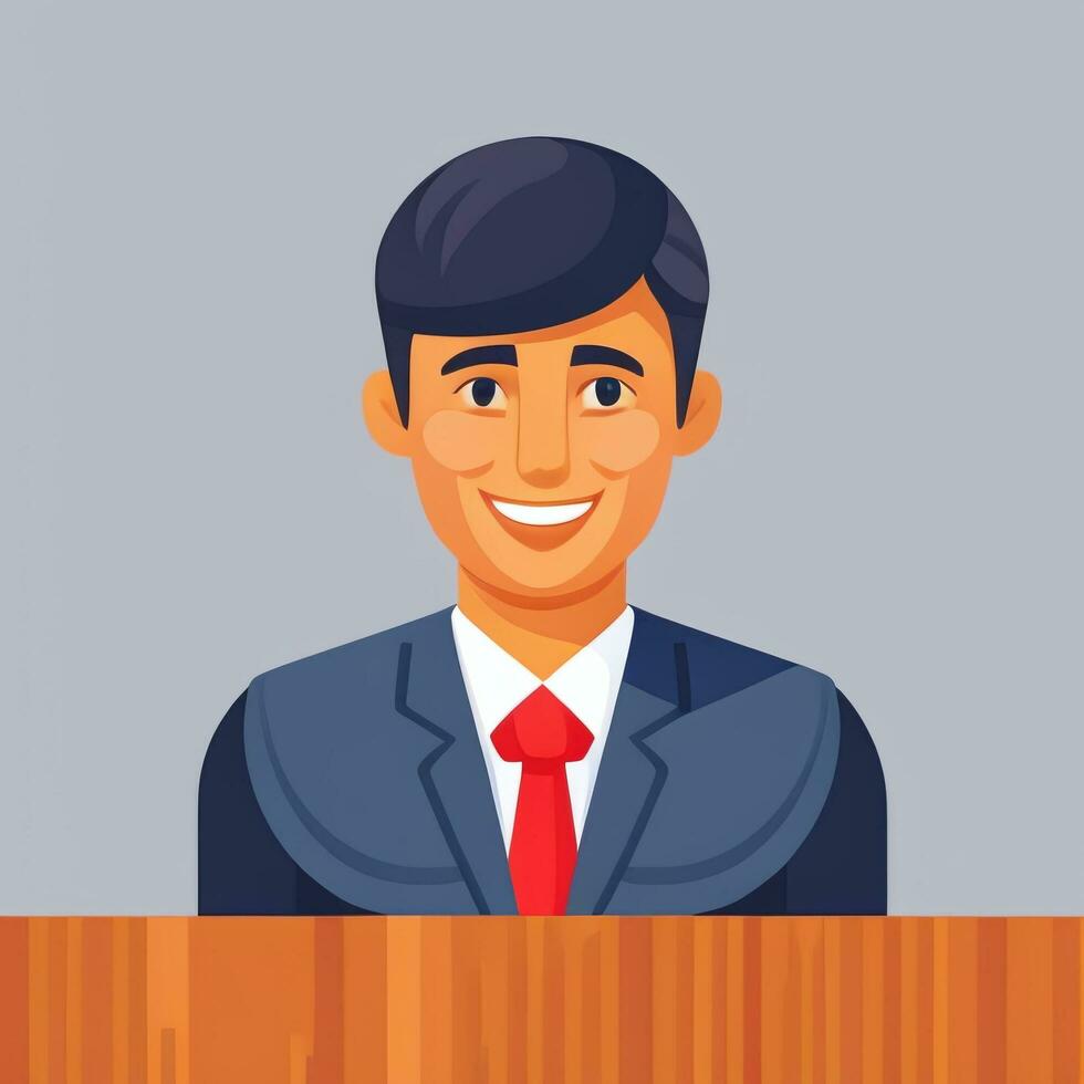 AI generated Businessman Man In Suit Entrepreneur Logo Avatar Clip Art Icon Sticker Decoration Simple Background photo