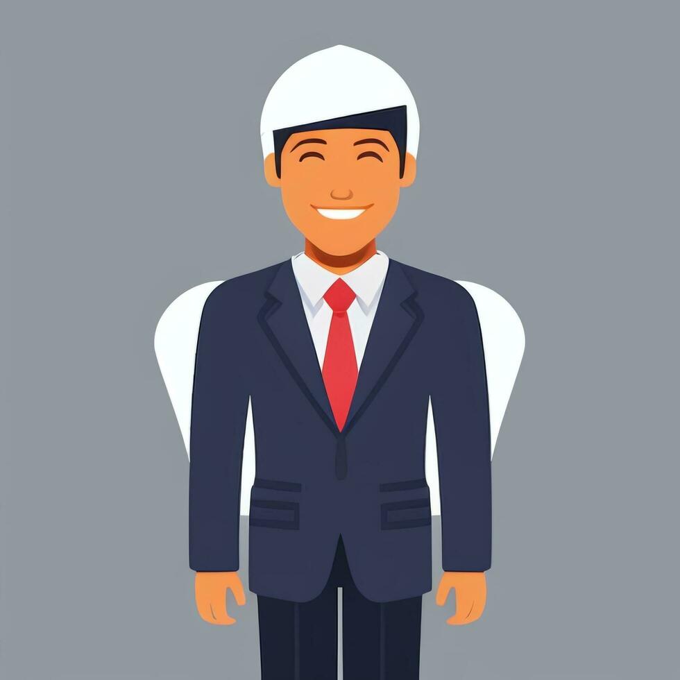 ai generado empresario hombre en traje empresario logo avatar acortar Arte icono pegatina decoración sencillo antecedentes foto