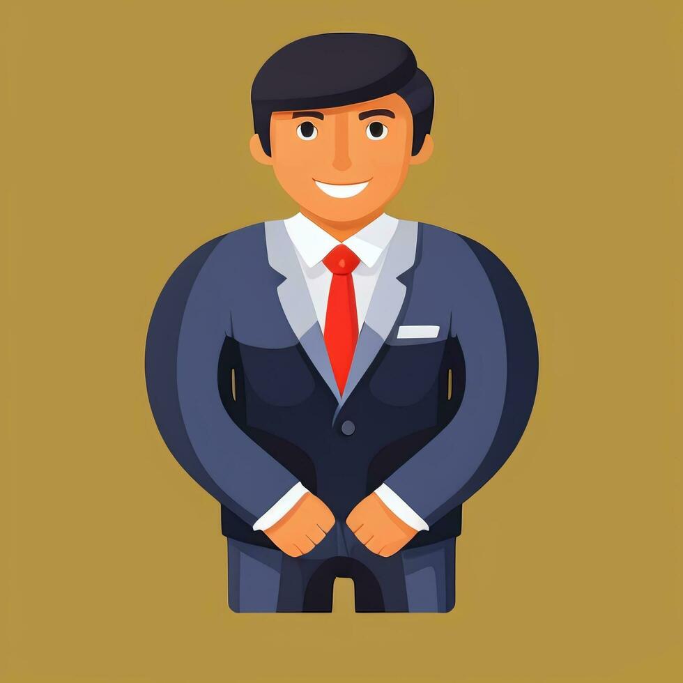 AI generated Businessman Man In Suit Entrepreneur Logo Avatar Clip Art Icon Sticker Decoration Simple Background photo