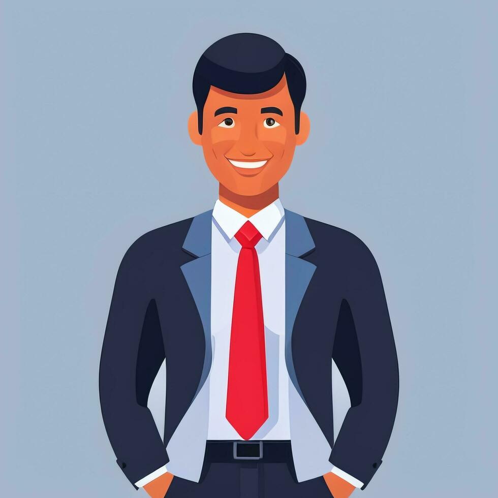 AI generated Businessman Man In Suit Entrepreneur Logo Avatar Clip Art Icon Sticker Decoration Simple Background photo