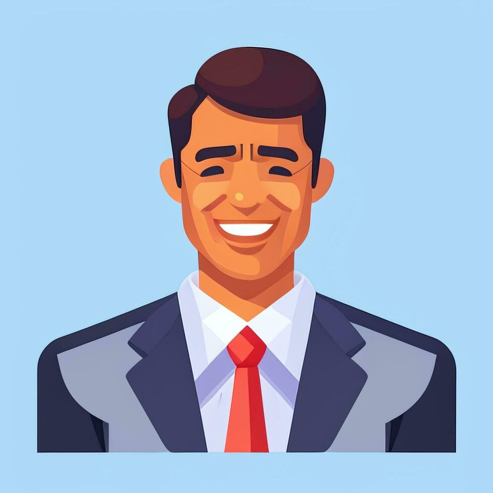 AI generated Businessman Man In Suit Entrepreneur Logo Avatar Clip Art Icon Sticker Decoration Simple Background photo