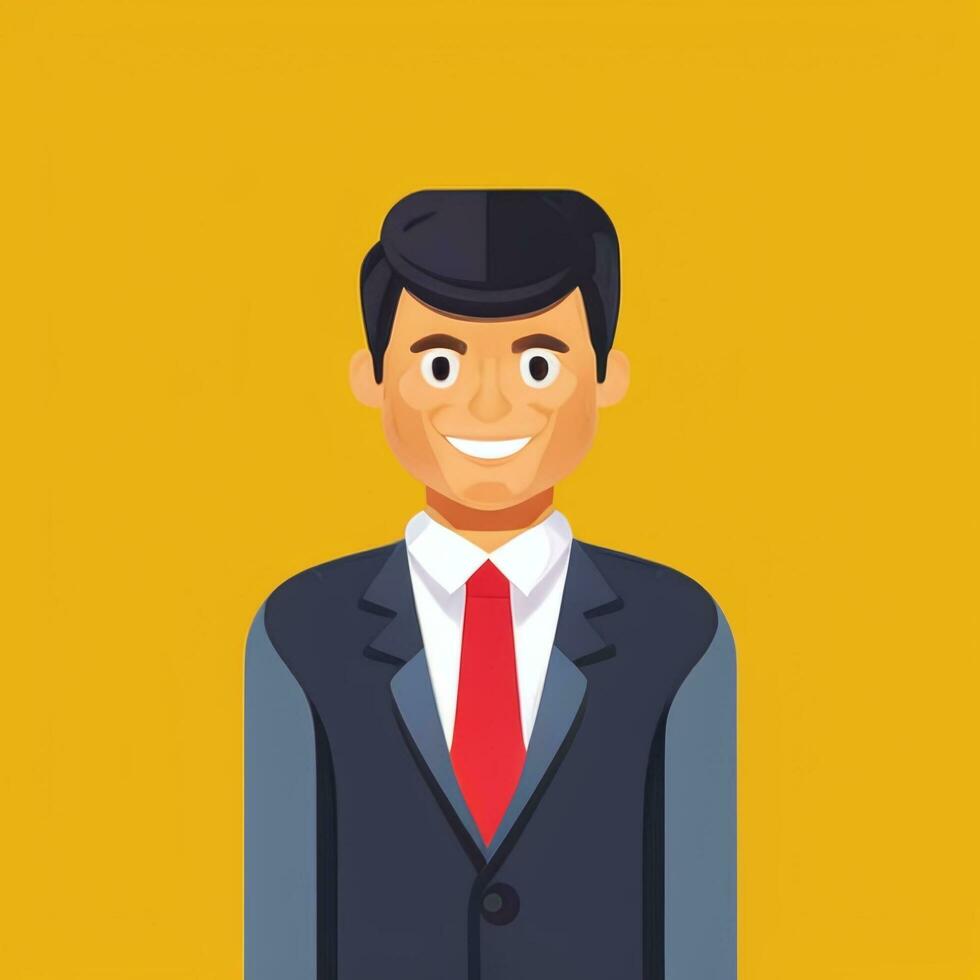 AI generated Businessman Man In Suit Entrepreneur Logo Avatar Clip Art Icon Sticker Decoration Simple Background photo