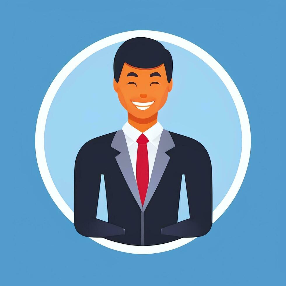 AI generated Businessman Man In Suit Entrepreneur Logo Avatar Clip Art Icon Sticker Decoration Simple Background photo