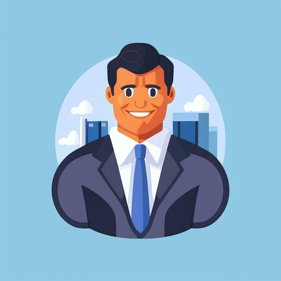 AI generated Businessman Man In Suit Entrepreneur Logo Avatar Clip Art Icon Sticker Decoration Simple Background photo