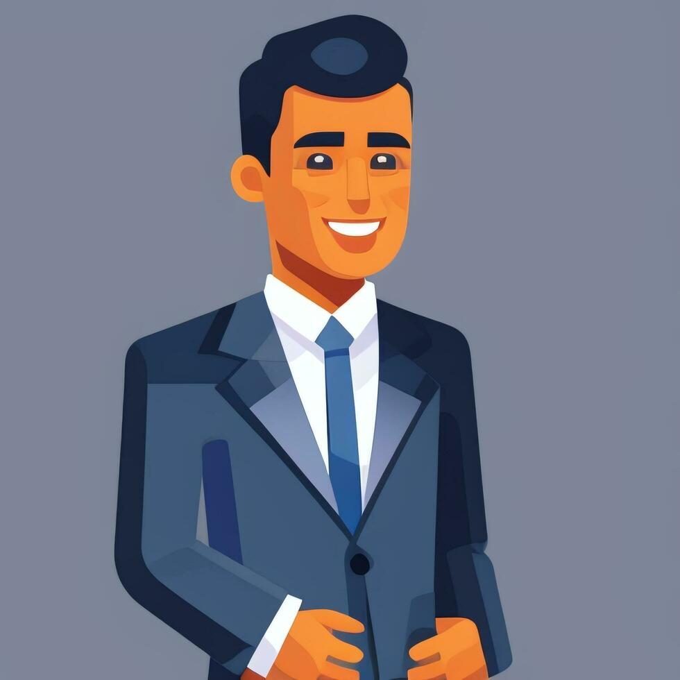 ai generado empresario hombre en traje empresario logo avatar acortar Arte icono pegatina decoración sencillo antecedentes foto