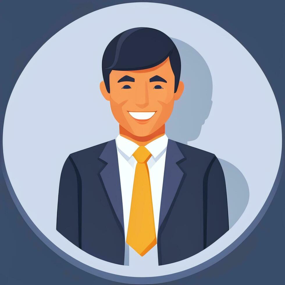 AI generated Businessman Man In Suit Entrepreneur Logo Avatar Clip Art Icon Sticker Decoration Simple Background photo