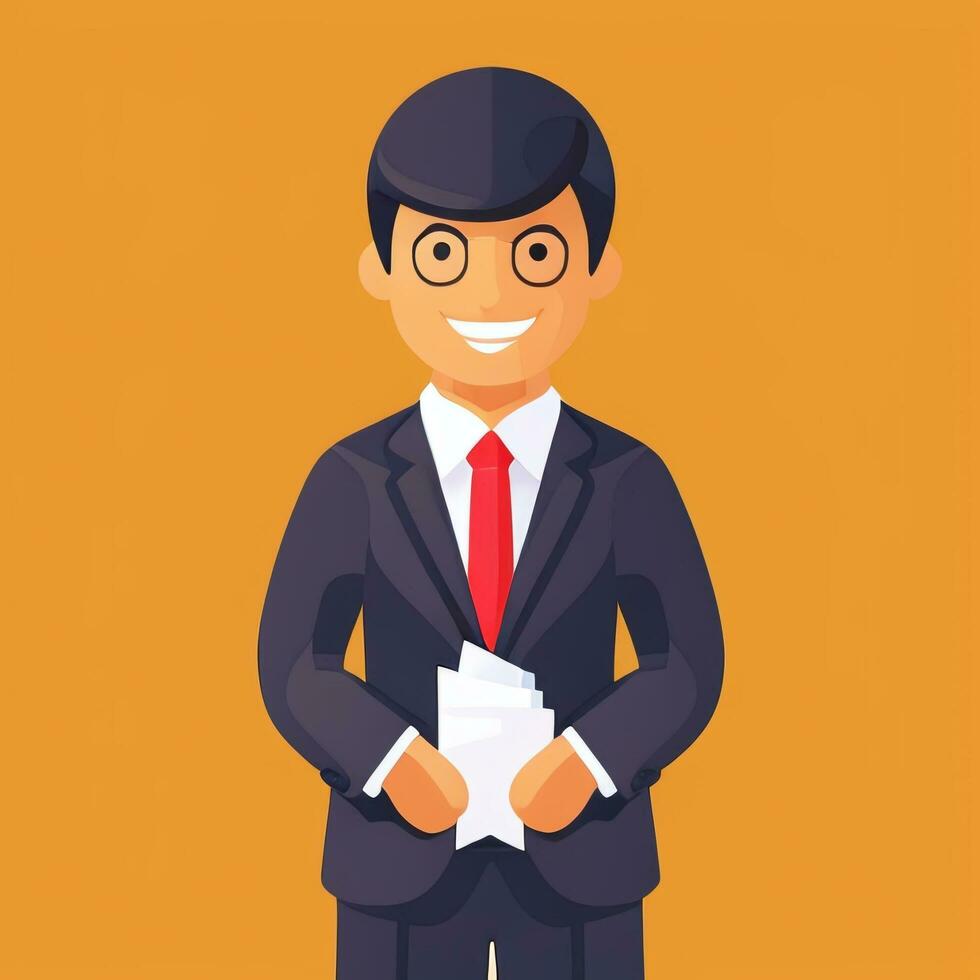 AI generated Businessman Man In Suit Entrepreneur Logo Avatar Clip Art Icon Sticker Decoration Simple Background photo