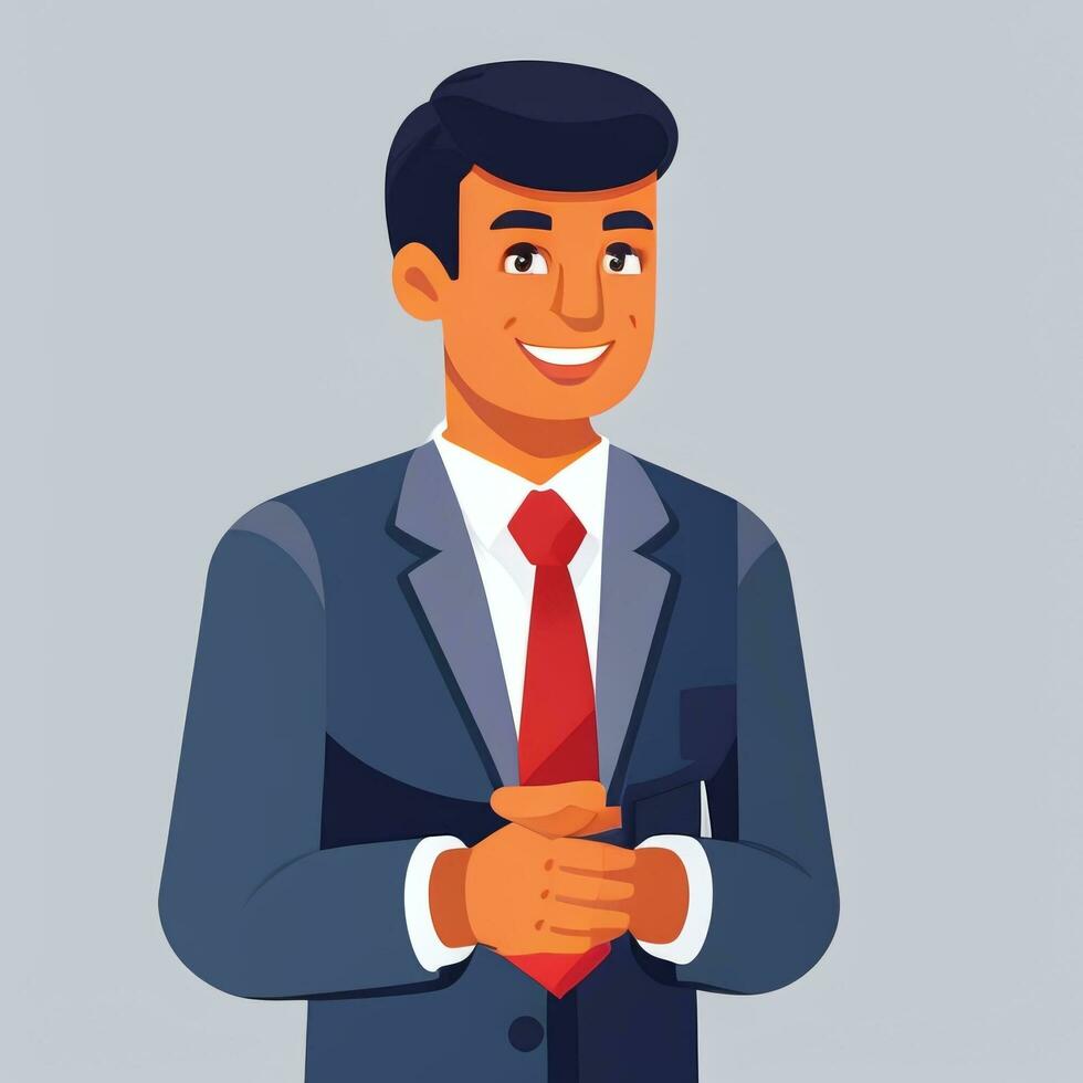 AI generated Businessman Man In Suit Entrepreneur Logo Avatar Clip Art Icon Sticker Decoration Simple Background photo