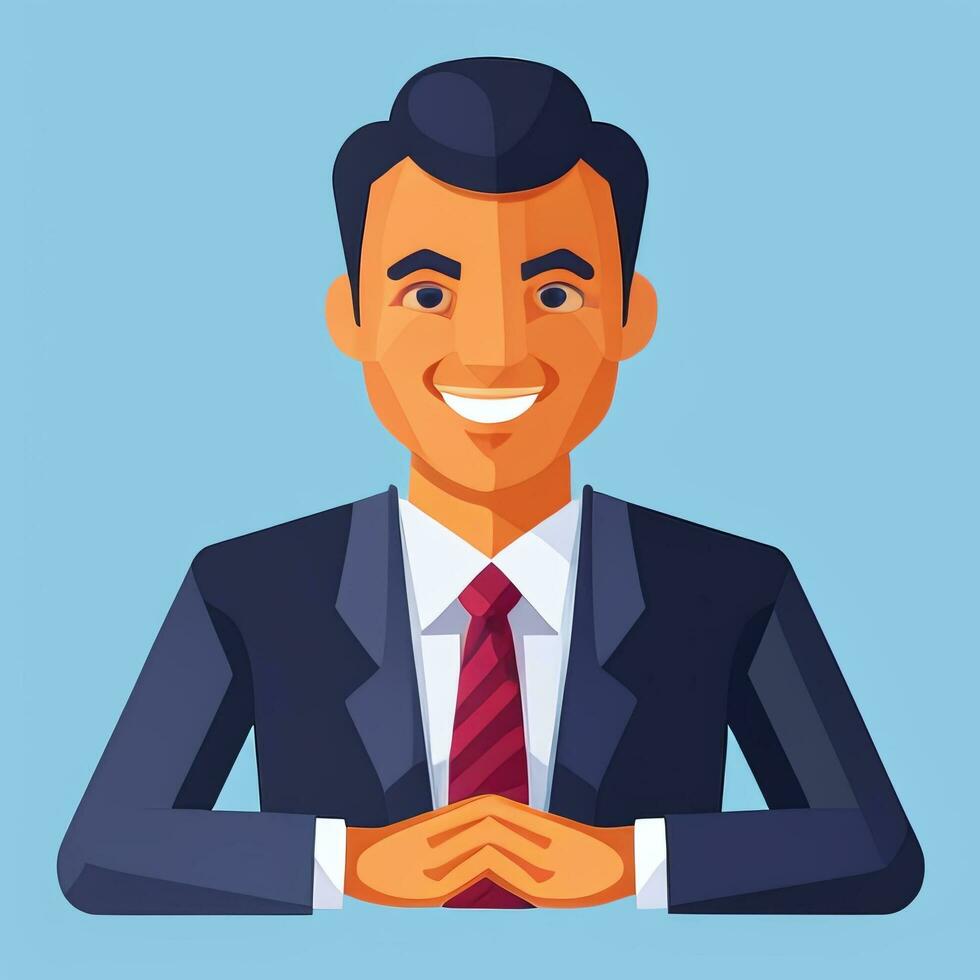 AI generated Businessman Man In Suit Entrepreneur Logo Avatar Clip Art Icon Sticker Decoration Simple Background photo