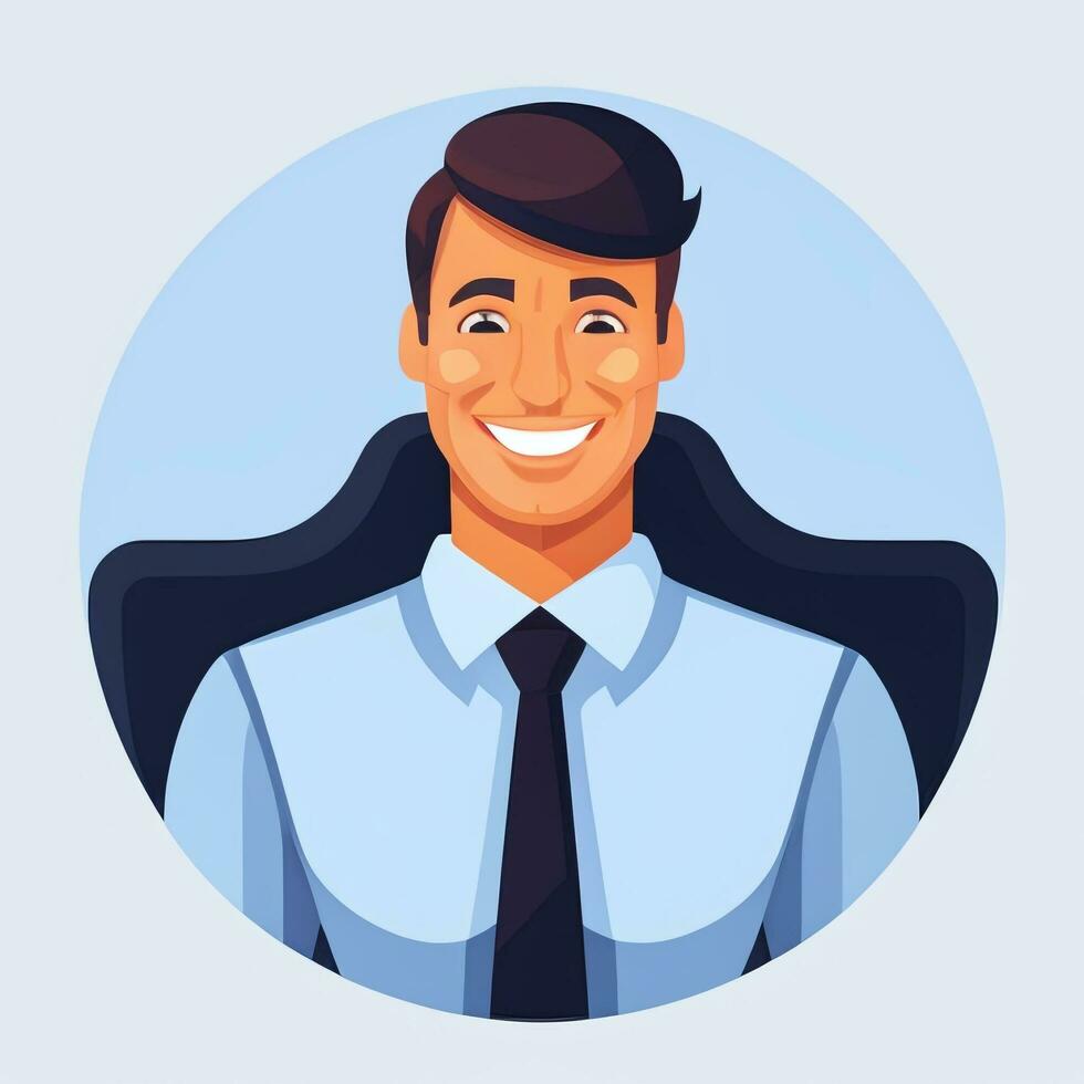 ai generado empresario hombre en traje empresario logo avatar acortar Arte icono pegatina decoración sencillo antecedentes foto