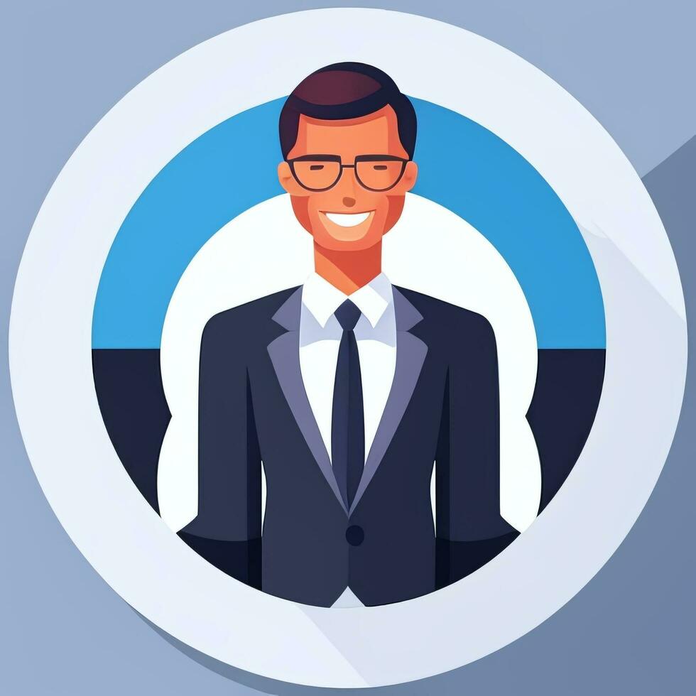 ai generado empresario hombre en traje empresario logo avatar acortar Arte icono pegatina decoración sencillo antecedentes foto