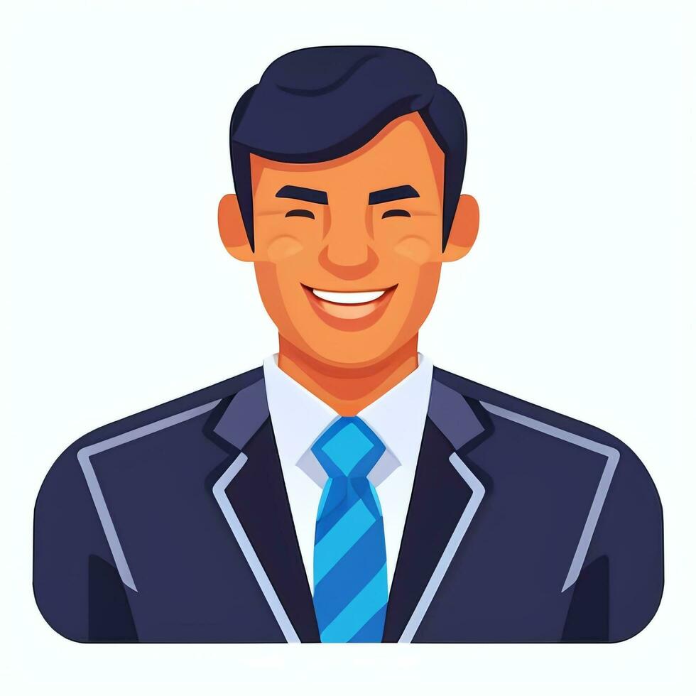 ai generado empresario hombre en traje empresario logo avatar acortar Arte icono pegatina decoración sencillo antecedentes foto