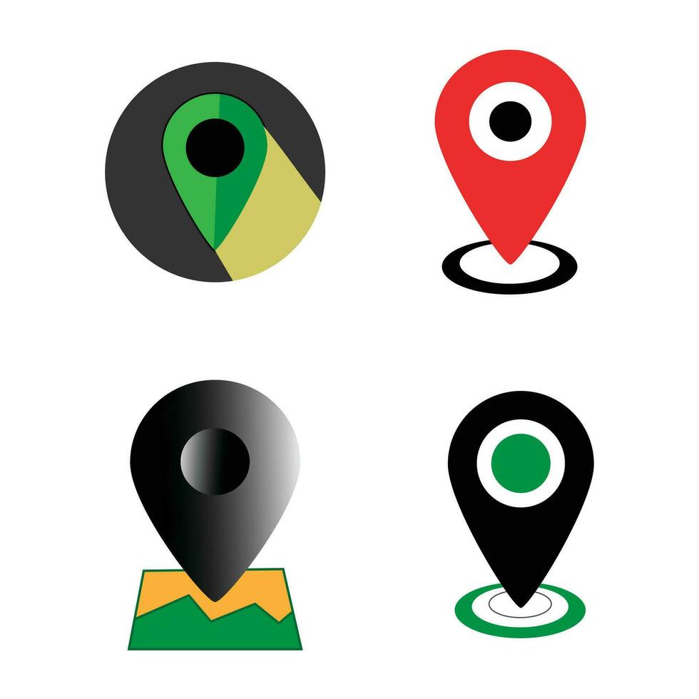 colorful vector locations icon design