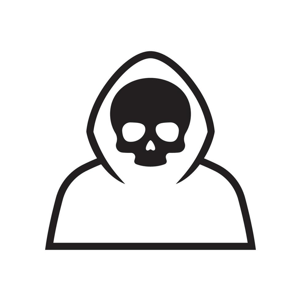 Grim Reaper line icon isolated on white background. vector