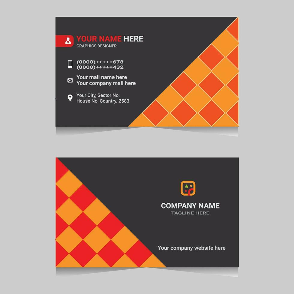 Digital corporate business card design vector