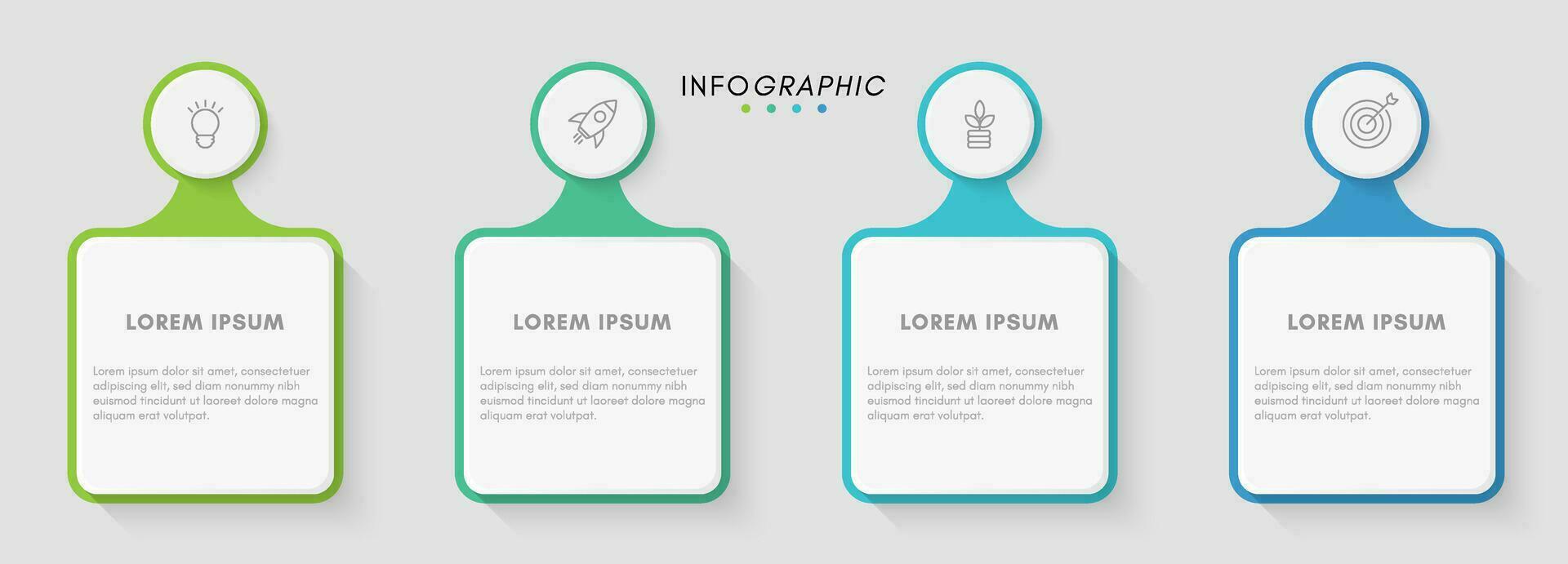 Business infographic design template and 4 icons and options or steps. Can be used for presentation, banner or info graph. vector