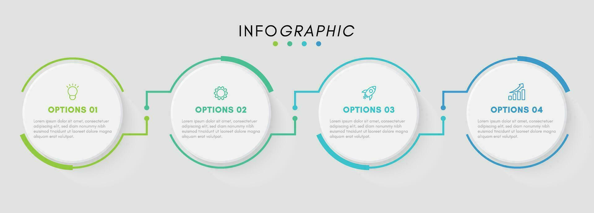 negocio infografía diseño modelo con 4 4 opciones o pasos. vector